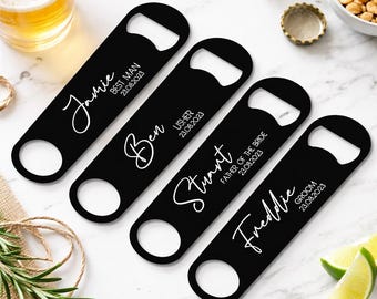 Personalised Bar Blade Bottle Opener: Wedding Groomsmen Gift