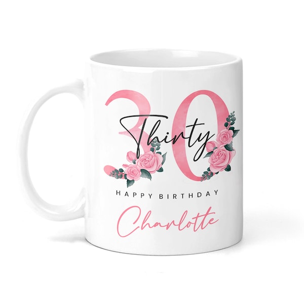 Personalised 30th Birthday Mug - Personalised Mug for 30th Birthday Gift For For Her Personalised Gift - Thirty Birthday Personalised Mug