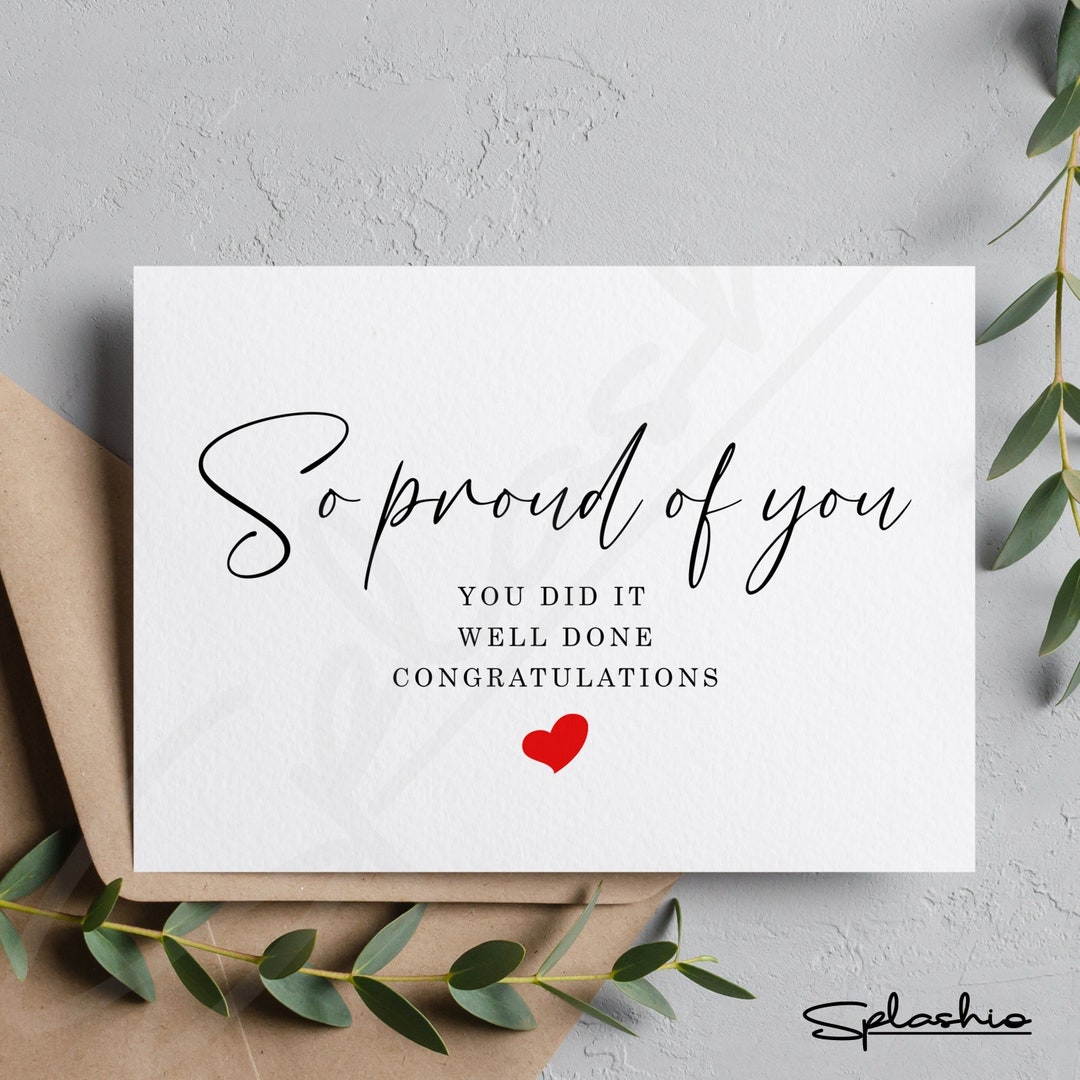 Always Proud Of You Card - Congratulations Card For Graduation, New Job, Exams & Achievements