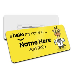 Hello My Name ist Namensschild Gelb Namensschild personalisiert