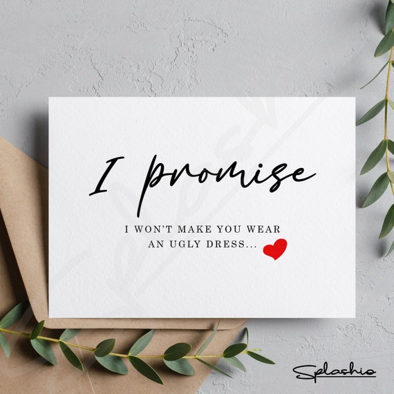 Funny Bridesmaid Proposal Card: Ugly Dress Promise - Etsy Funny Bridesmaid Proposal Card: Ugly Dress Promise - Etsy