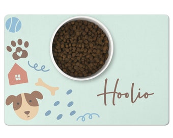 Personalized Dog Bowl Mat: Non-Slip Neoprene Pet Food Mat
