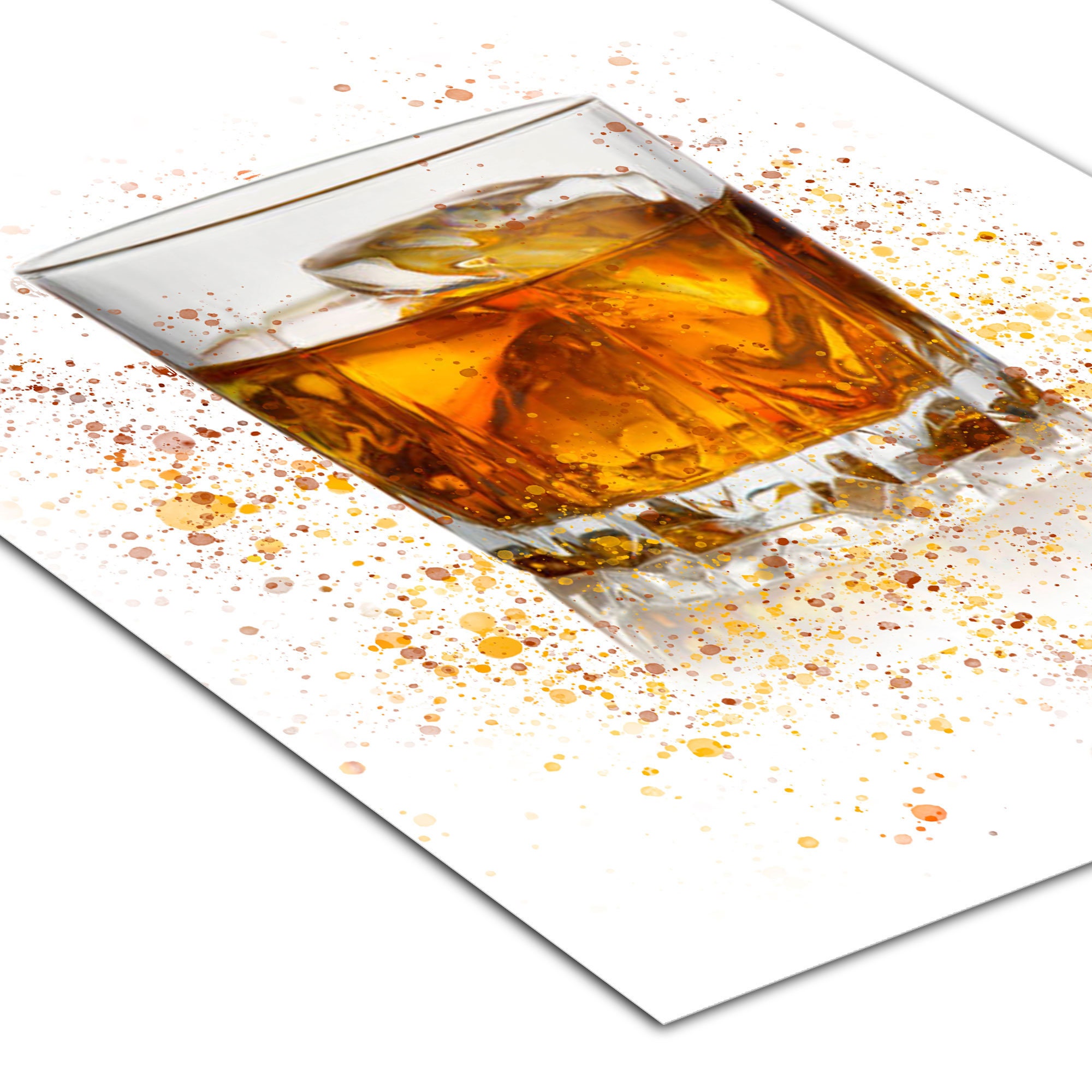 Whiskey Splatter Art Print: High Gloss Home Bar Decor - Etsy