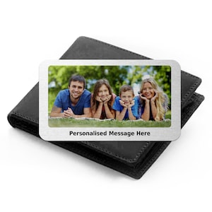 Personalisierte Foto Brieftasche Aluminium Geldbörse Karte, Metall Andenken Geschenk, Geschenk für Großeltern, Mann, Frau Vater, Mama, Freund Custom Card