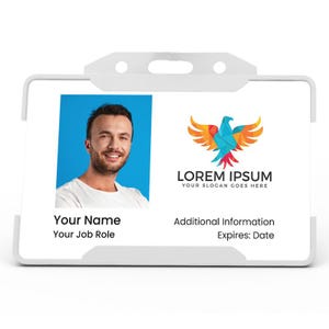 Business ID Photo Cards - Custom Design Staff ID Cards Your Business Logo Personalised Professional Name Badge Premium Company ID Cards