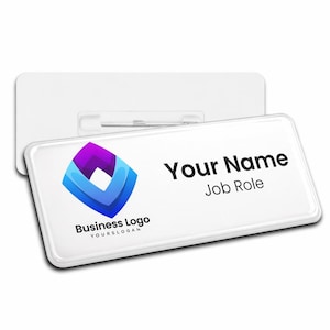 Personalisierte Namensschilder mit Logo, gewölbtem Finish, professioneller Ausweis