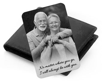 Personalised Photo Memorial Wallet Card: Aluminum Keepsake Gift