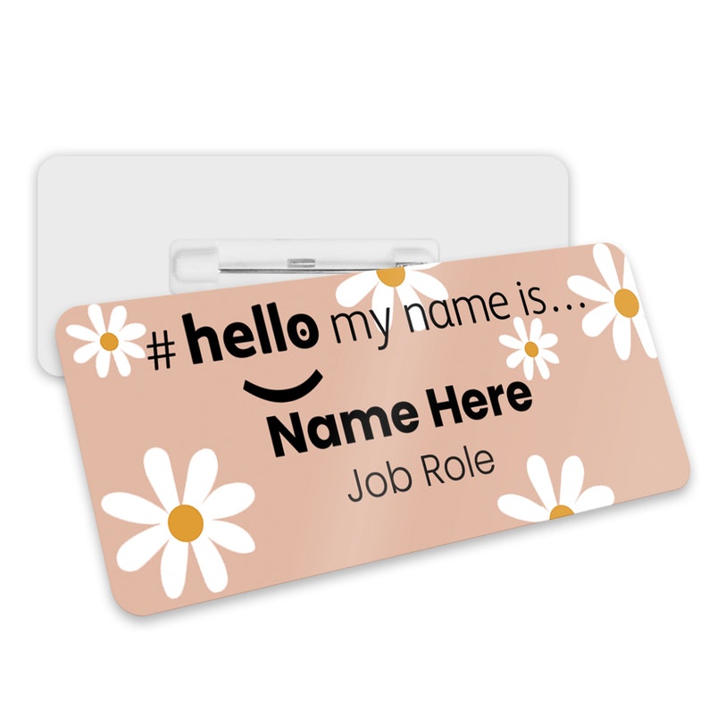 Hello My Name is Daisy Name Badge Student Nurse Doctor Midwife Hospital NHS Practitioner Nursery school Hello My Name is Daisy Badge Peach
