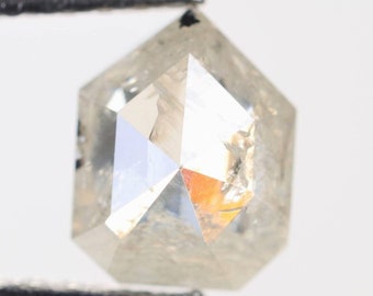 0.68 CT, 6.2 X 4.8 X 2.8 MM, Natural Polished Geometric Shape Gray White Color Beautiful Rustic Diamond, Antique Diamond Ring, Jewelry, H248