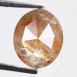 0,80 CT, 6,6 X 5,5 X 2,8 MM, Natürliche Lose Ovale Form Pfirsichfarbe Schöner facettierter Diamant, rustikaler Diamantschmuck, Minendiamantring, H252