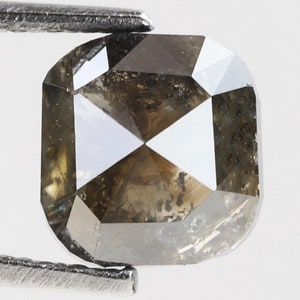 0,96 Ct, 5,3 x 5,0 x 3,3 MM, natürliche rustikale Kissenform braune Farbe schöner Diamant für Schmuck, Valentinstagsgeschenke, Geschenk für Frau, H206