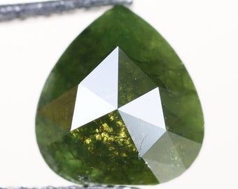 0.73 CT, 5.8 X 5.5 X 2.8 MM, Green Color Pear Shape Loose Beautiful Diamond, Antique Diamond Ring, Mine Cut Diamond, Huge Collection, H309