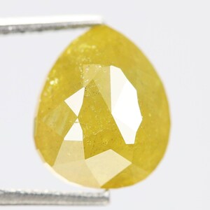 1.54 CT, 7.6 X 6.3 X 3.4 MM Natural Rustic Pear Shape Greenish Color Antique Loose Diamond For Anniversary Gifts, Fancy Diamond Jewelry, H80