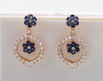 Elegante imitatie sieraden, bloemen geslepen oorbellen, feestkleding oorbellen, bruiloft stijl hengsten voor meisje/vrouwen, trendy stijl, cadeau voor haar, H162
