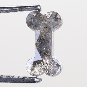 0,25 CT, 6,0 x 3,4 x 1,3 mm, natürliche polierte Diamant-Knochenform graue Farbe Schöner Diamant, Erdminenstein, konfliktfreier Diamant, H297