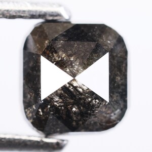 1.04 CT, 5.6 X 5.4 X 3.5 MM, Natural Loose Cushion Shape Black Color Beautiful Rustic Diamond For Engagement Ring, Gift For Bestfriend, H410