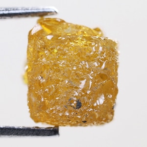 1.78 CT, 6.0 X 5.5 X 5.3 MM, Orange Color Rough Cube Shape Diamond Natural Loose Raw Uncut Diamond, i3 Diamond, Conflict Free Diamond, H298