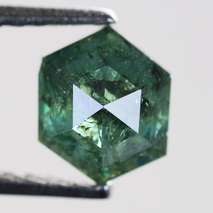 0,71 CT, 5,7 x 4,7 x 3,2 MM, blaue Farbe Sechseckform lockerer schöner Diamant, funkelnder Diamant, ausgefallener Verlobungsring, Geburtstagsgeschenk, H282