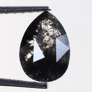 0.50 CT, 7.0 X 5.0 X 1.7 MM, Black Color Pear Shape Natural Loose Beautiful Diamond, Sparkling Diamond, Mine Diamond Ring, Birthstone, H283