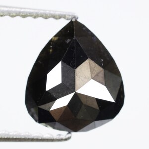1.01 CT, 8.1 X 7.2 X 2.3 MM, Fancy Black Color Pear Shape Loose Beautiful Faceted Diamond For Engagement Rings Anniversary Gifts, H492