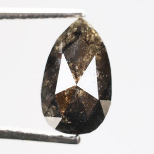 1,56 Ct, 8,1 x 5,0 x 4,0 MM, natürliche lose Birnenform schicke schwarze Farbe, schöner polierter Diamant für Schmuck, Valentinstagsgeschenke, H650