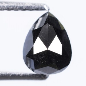 1.27 CT, 7.0 X 5.5 X 3.8 MM, Pear Shape Black Colour Natural Loose Beautiful Diamond For Engagement Ring, Mine Cut Diamond, Gifts, H398
