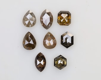 4.51 CT, 6.9 X 4.3 X 2.7 MM, Natural Rustic Champagne Peach Color Mix Shape Beautiful Diamond For Wedding Jewelry, Gift For Girlfriend, H279
