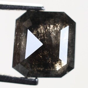 0.72 CT, 5.5 X 5.2 X 2.5 MM, Emerald Shape Fancy Black Color Natural Loose Beautiful Diamond For Wedding Jewelry, Antique Diamond Ring, H258