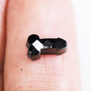 0.65 CT, 6.8 X 4.0 X 2.8 MM, Fancy Black Color Unique Shape Loose Beautiful Faceted Diamond, Polished Black Diamond, Earth Mine Stone, H480 image 10