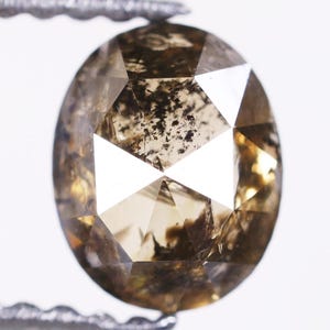 0,79 CT, 6,0 X 4,9 X 3,0 MM, Ovale Form Fancy Braun Farbe Natürlicher Loser rustikaler Diamant für Verlobungsring | Artisan Schmuck Diamant | H986