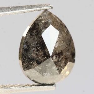 1.22 CT, 8.2 X 6.2 X 2.5 MM, Natural Loose Pear Shape Black Color Beautiful Faceted Diamond For Anniversary Gift, Real Diamond Jewelry, H101