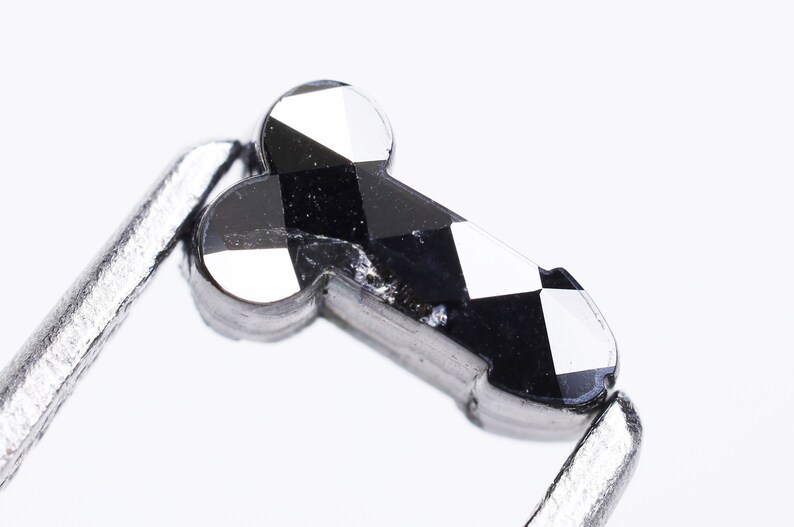 0.65 CT, 6.8 X 4.0 X 2.8 MM, Fancy Black Color Unique Shape Loose Beautiful Faceted Diamond, Polished Black Diamond, Earth Mine Stone, H480 image 5