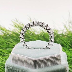 Alliansring i 925 sterlingsilver, Rundslipad diamantring i labb, Alliansvigselring, Staplingsring, Alliansring för kvinnor H48