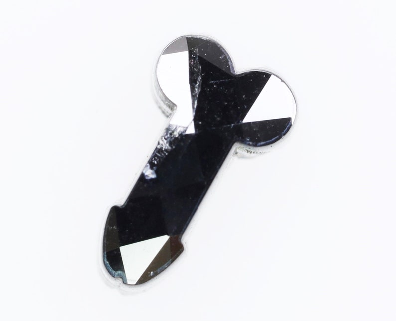 0.65 CT, 6.8 X 4.0 X 2.8 MM, Fancy Black Color Unique Shape Loose Beautiful Faceted Diamond, Polished Black Diamond, Earth Mine Stone, H480 image 6