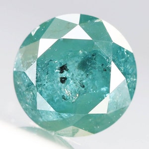 0.76 CT 5.2X4.1 MM Blue Treated Round Brilliant cut Diamond,  Loose diamond, April birthstone, Brilliant cut for diamond jewelry, H67