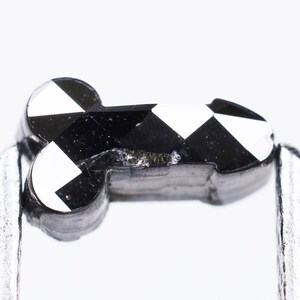0.65 CT, 6.8 X 4.0 X 2.8 MM, Fancy Black Color Unique Shape Loose Beautiful Faceted Diamond, Polished Black Diamond, Earth Mine Stone, H480 image 7