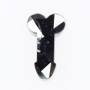 0.65 CT, 6.8 X 4.0 X 2.8 MM, Fancy Black Color Unique Shape Loose Beautiful Faceted Diamond, Polished Black Diamond, Earth Mine Stone, H480 image 3