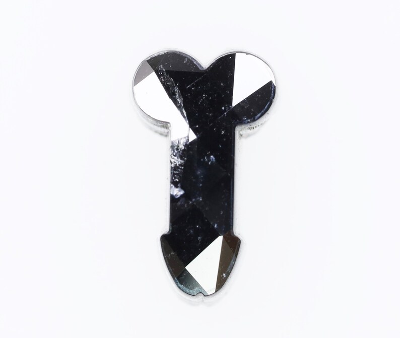 0.65 CT, 6.8 X 4.0 X 2.8 MM, Fancy Black Color Unique Shape Loose Beautiful Faceted Diamond, Polished Black Diamond, Earth Mine Stone, H480 image 3