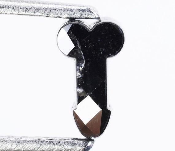0.65 CT, 6.8 X 4.0 X 2.8 MM, Fancy Black Color Unique Shape Loose Beautiful Faceted Diamond, Polished Black Diamond, Earth Mine Stone, H480