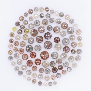 5 To 3 MM, Round Shape Rose Cut Gray Peach Color Natural Loose Beautiful Faceted Diamond For Engagement Ring, Antique Diamond Jewelry, H517