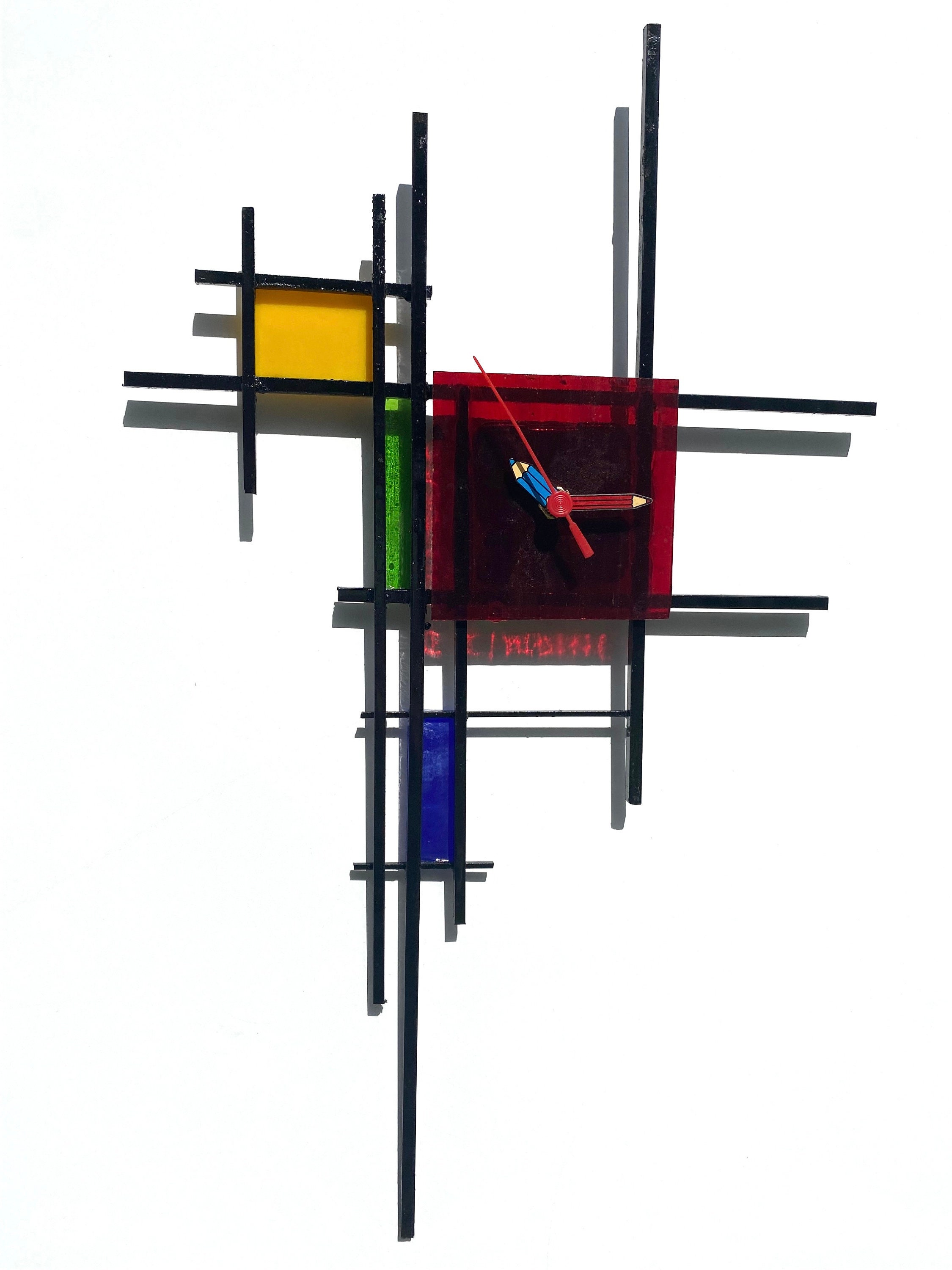 Coloured Glass Wall Clock Handmade and Original Etsy