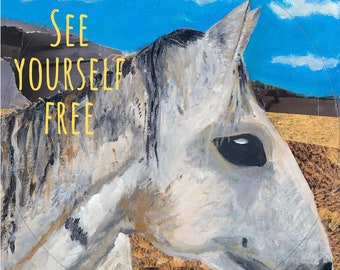 Wild Horse Vinyl Sticker: "See Yourself Free" Art Decal