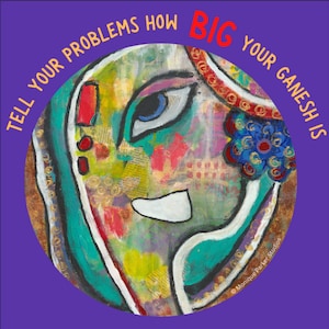 Lord Ganesh Sticker | Ganapathi Decal | Elephant God Hindu deity vinyl sticker | Tell Your Problems 3" x 3" or 4" x 4"