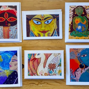 Notecards of India Goddesses Set of 10 Deity Greeting Cards Lakshmi, Saraswati, Durga, Kali, Tara image 2