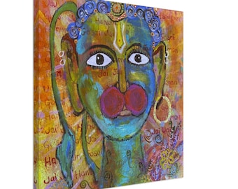 Hanuman Canvas Art: Hindu Monkey God Print