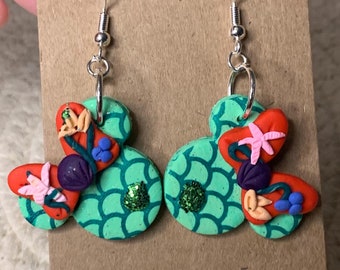 Little Mermaid Ariel dangle earrings