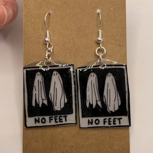 Beetlejuice polaroid ghost dangle earrings