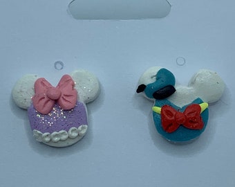 Daisy and Donald Duck stud earrings
