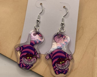 Cheshire Cat dangle earrings