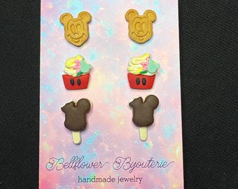 Magical Mouse park snacks stud earring set 1